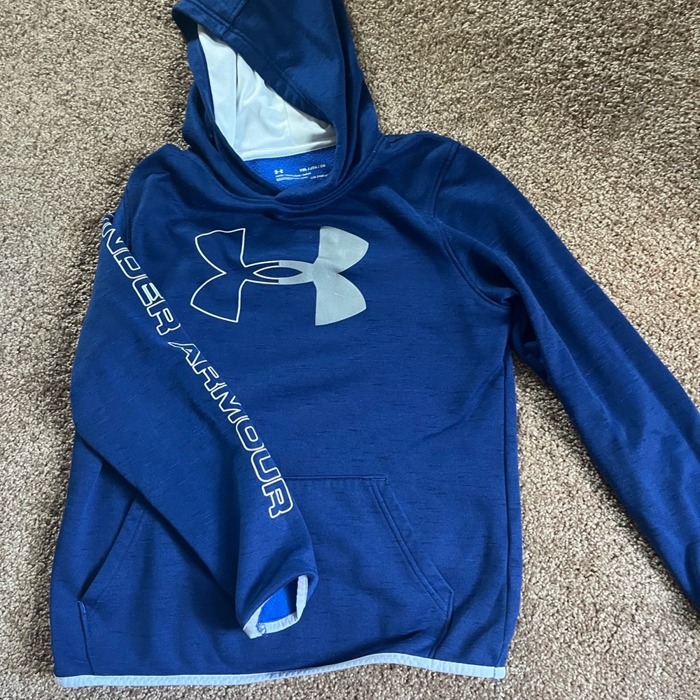 Under Armour Navy and White ColdGear Hoodie